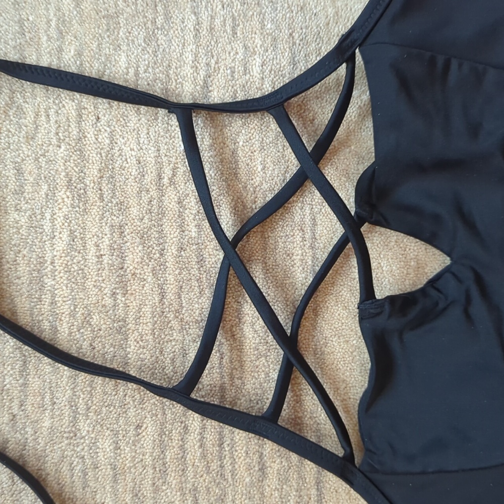 Aerie S Black Strappy Bikini - Picture 4 of 11